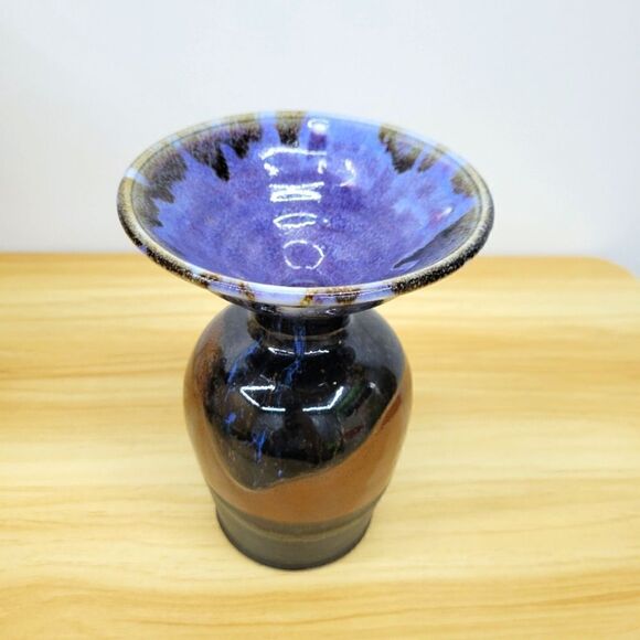 Vintage Drip Glazed Studio Pottery Vessel Vase - Picture 11 of 15